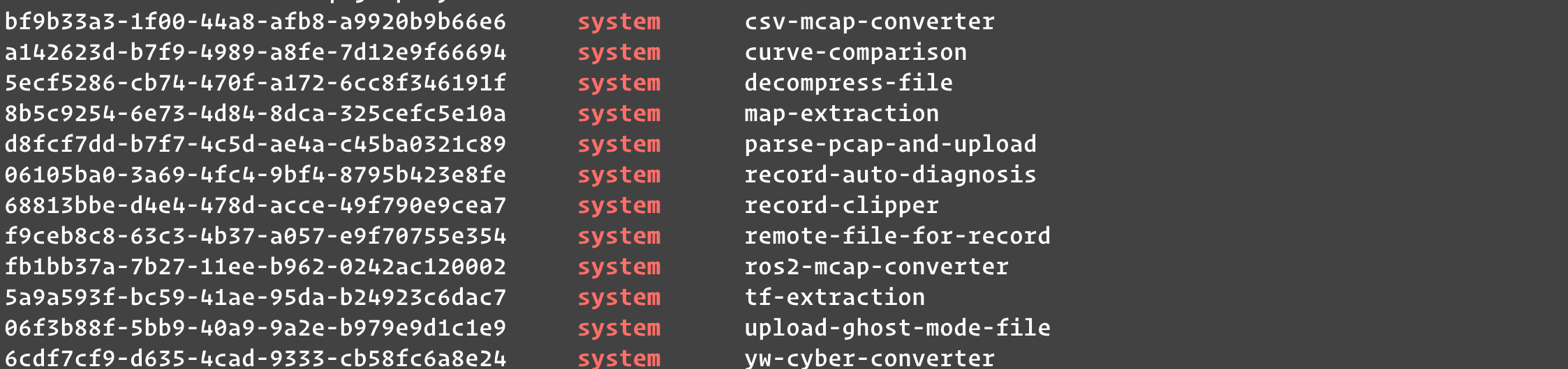 cocli-list-actions-grep-system