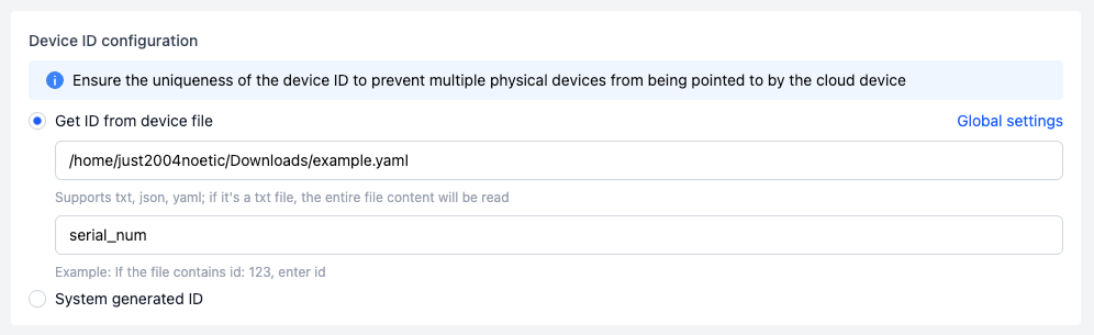 Get ID Location from Device Side