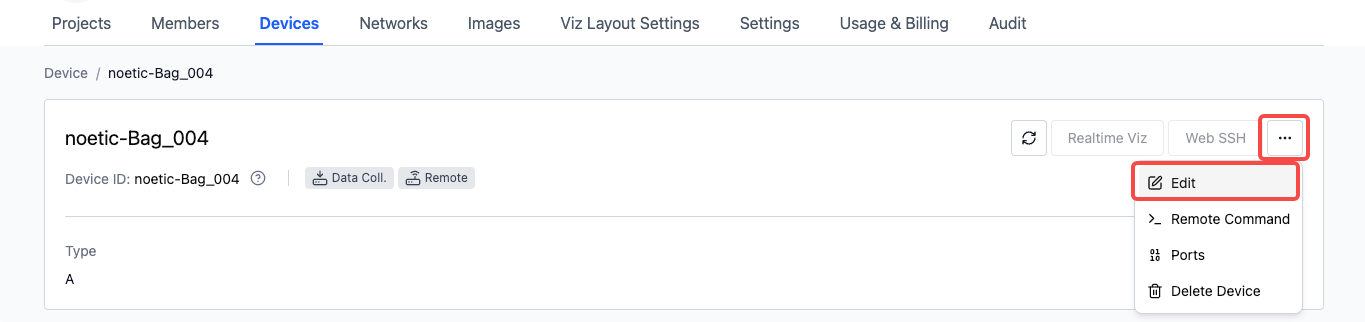Edit Device Information from Details