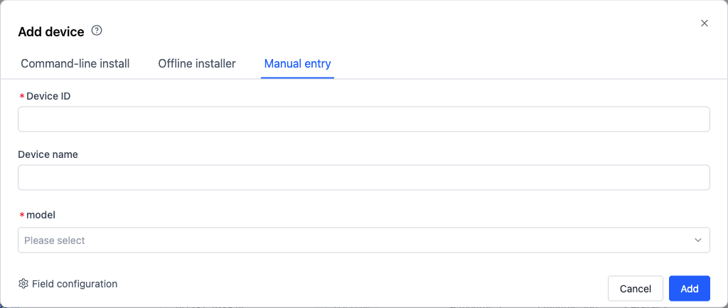 Add by Filling in Information