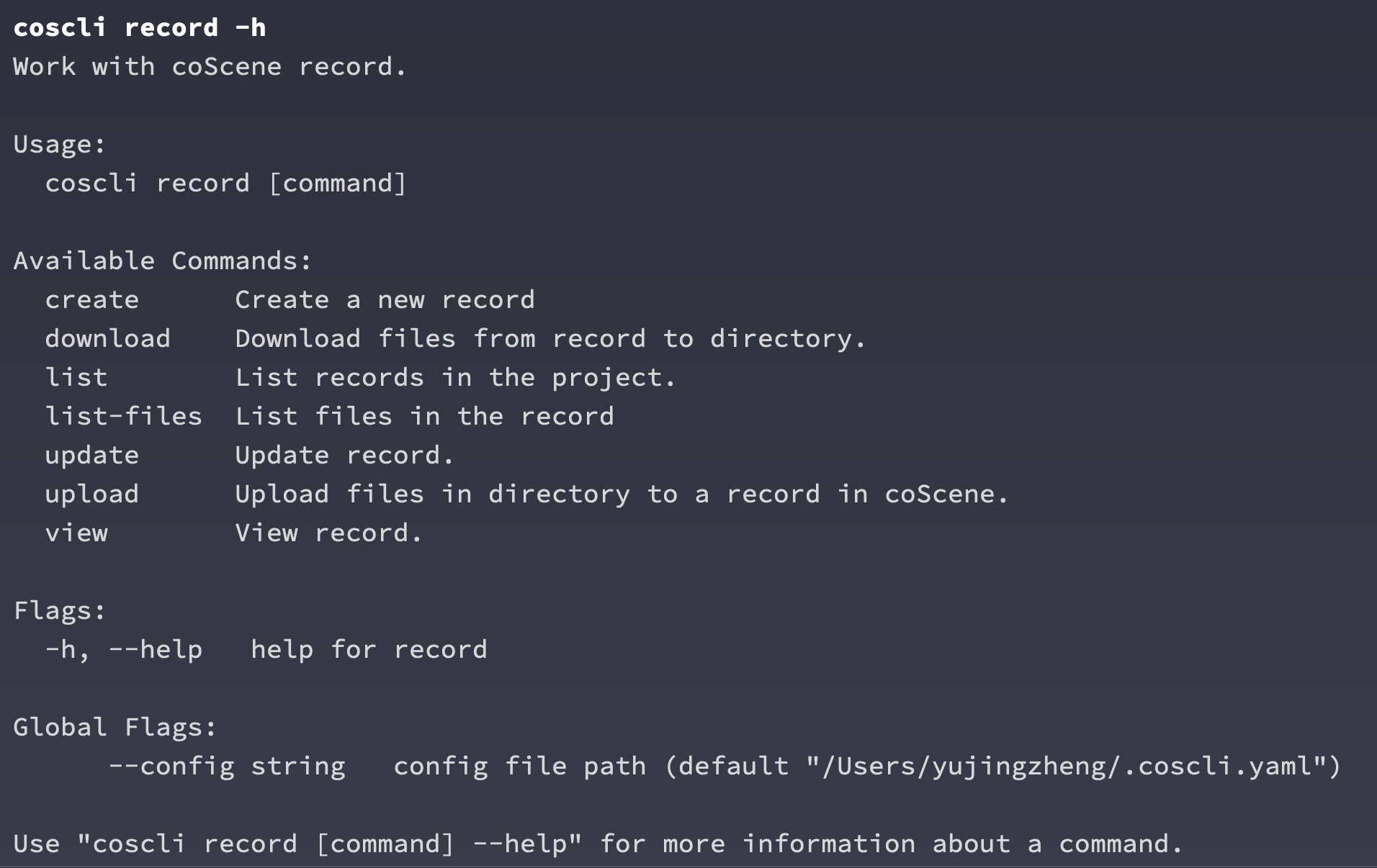 cli-record-help