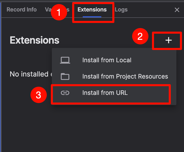 Install extension from remote URL 1