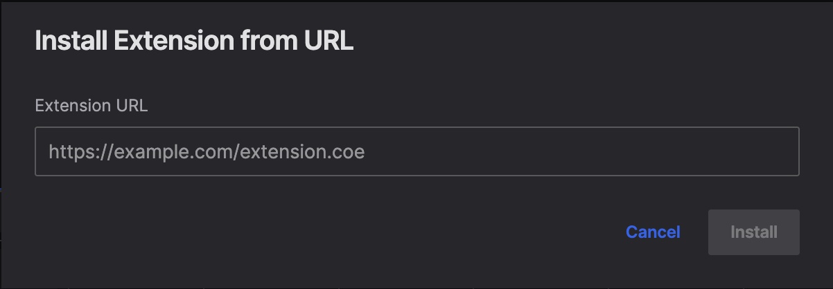 Install extension from remote URL 2